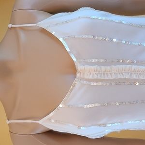 The Limited Cream Silk Sequin Top Small
